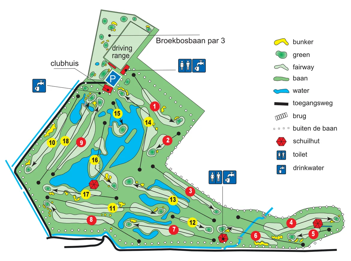 Plattegrond Championship Course uit caddyboekje