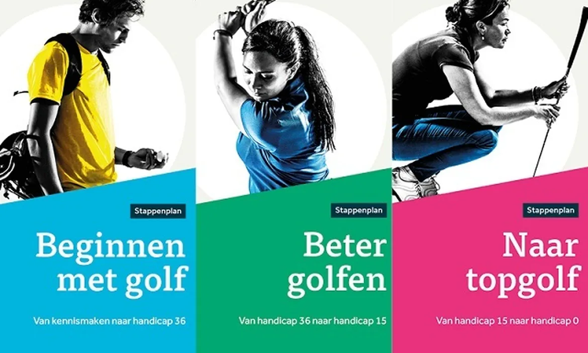 3 omslagen van golfboeken - beginnen met golf - beter golfen - naar topgolf