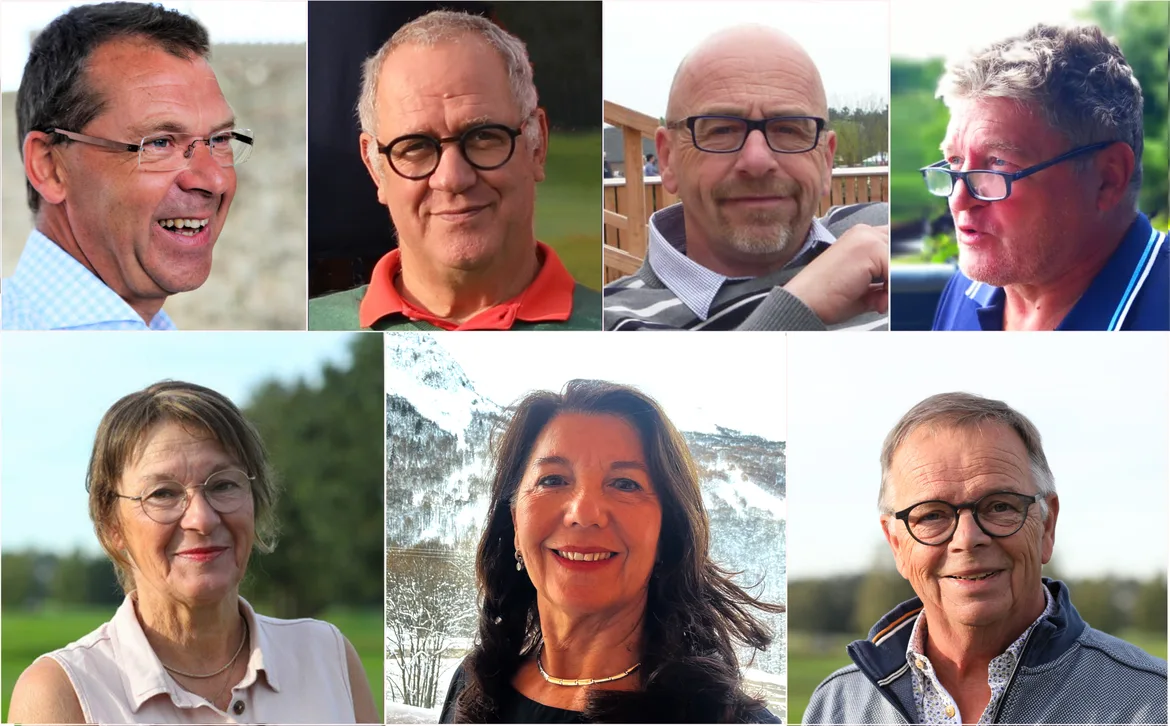 collage van pasfoto's van de 7 bestuursleden